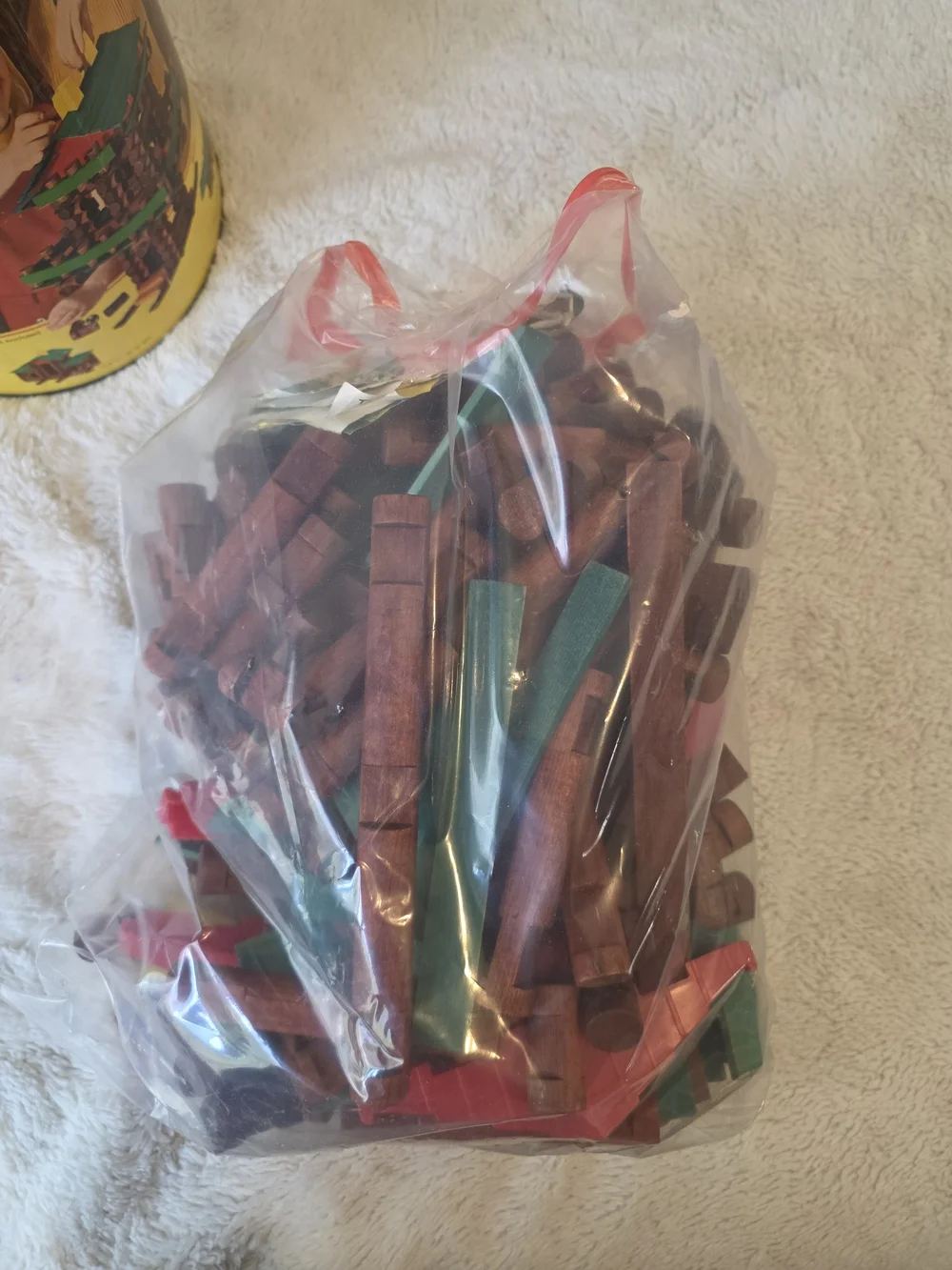 1969 Lincoln Logs Complete Classic Wooden Building Blocks Set Original Container